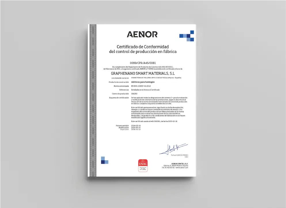 Certificado de Conformidad del control de producción en fábrica